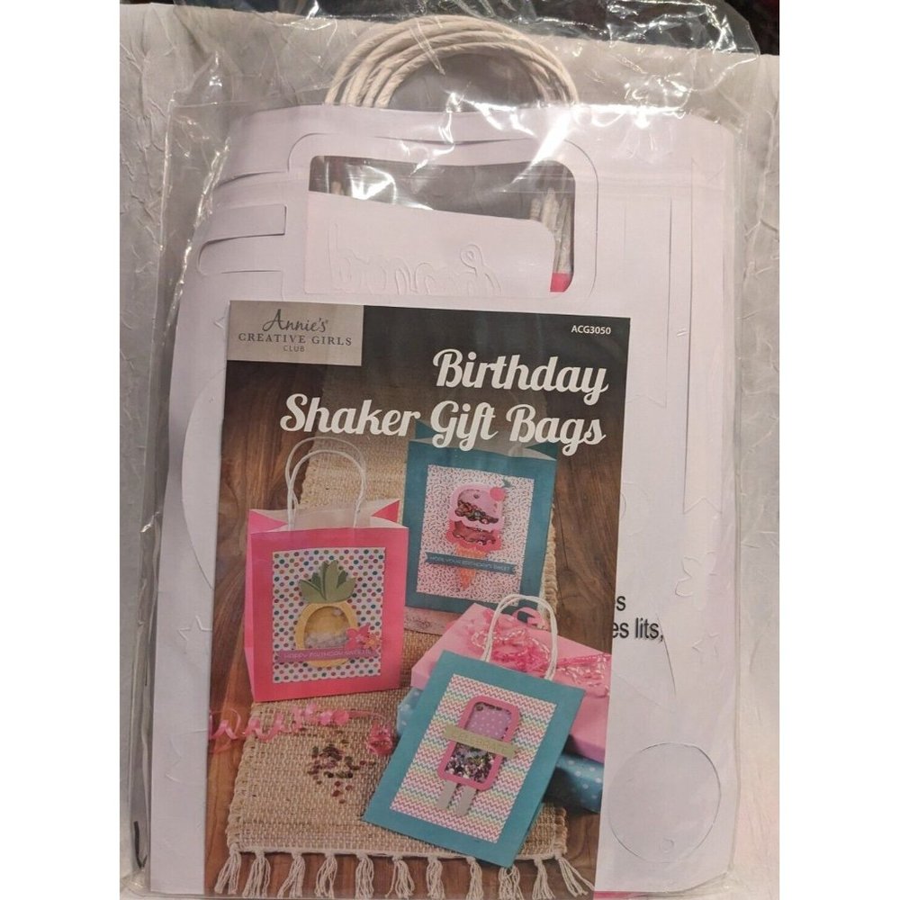NIP Birthday Shaker Gift Bags Craft Kit Annies Creative Girls Club Food ACG3050 - Picture 7 of 8